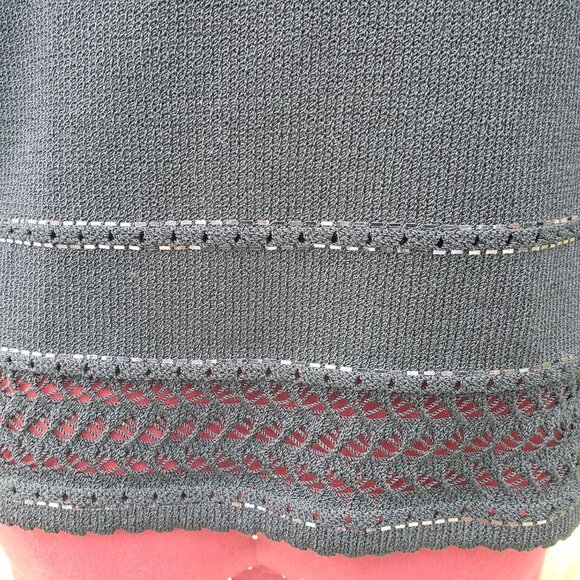 St. John Evening Pant Suit 6 Black Santana Knit Metallic Trim Wide Leg Vintage - Picture 8 of 15